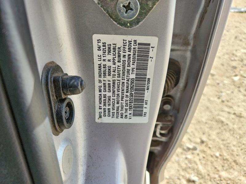 Aukcja sprzedaży 2015 Honda Civic, vin: 19XFB2E50FE062955, numer aukcji: 85611045