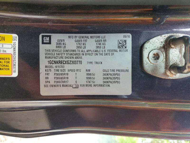 Aukcja sprzedaży 2016 Chevrolet Silverado, vin: 1GCNKRECXGZ303770, numer aukcji: 61836196