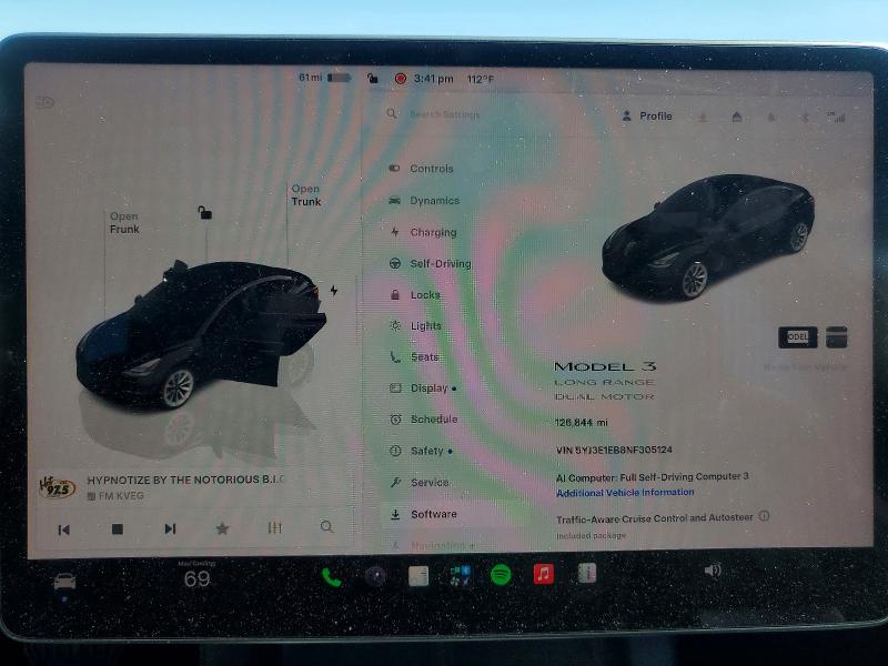 2022 Tesla Model 3 მანქანა იყიდება აუქციონზე, vin: 5YJ3E1EB8NF305124, აუქციონის ნომერი: 60483316