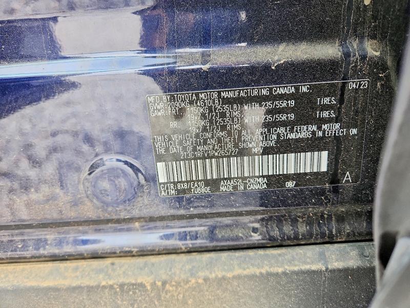 2023 Toyota Rav4 მანქანა იყიდება აუქციონზე, vin: 2T3C1RFV1PW265727, აუქციონის ნომერი: 61790476