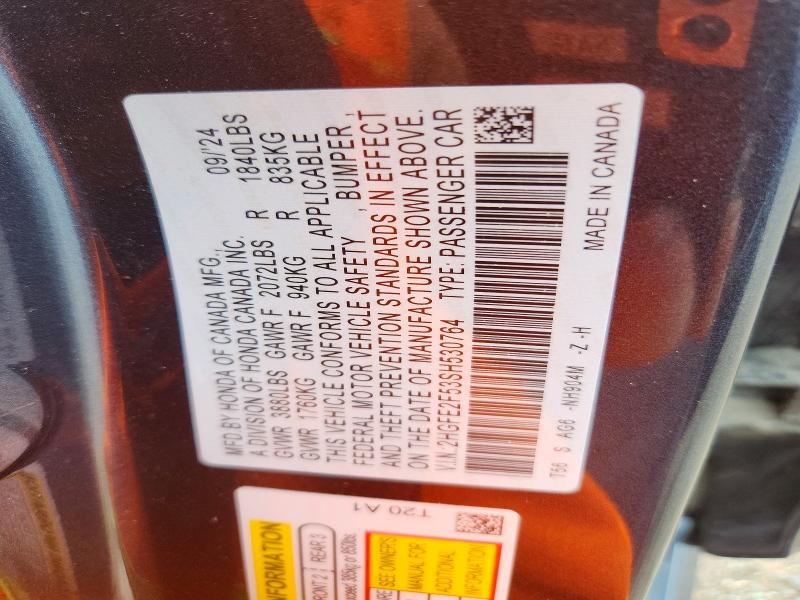 Продажа на аукционе авто 2025 Honda Civic, vin: 2HGFE2F53SH530764, номер лота: 62702426