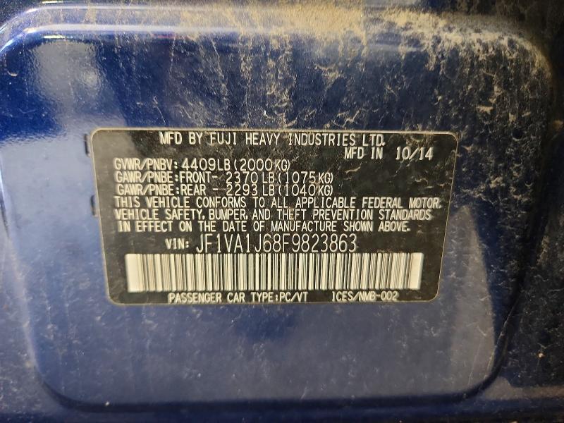 59375386 :رقم المزاد ، JF1VA1J68F9823863 vin ، 2015 Subaru Wrx مزاد بيع