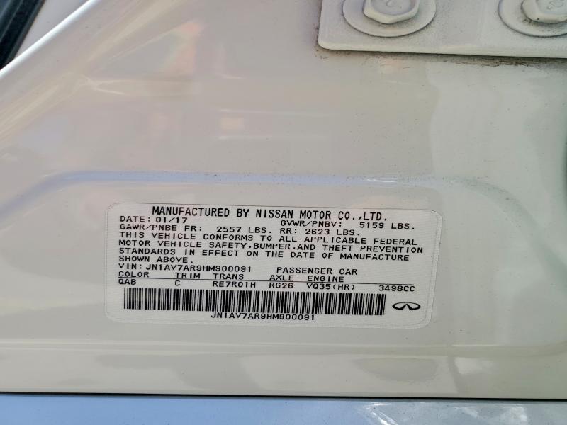 Продаж на аукціоні авто 2017 Infiniti Q50, vin: JN1AV7AR9HM900091, номер лоту: 60937216