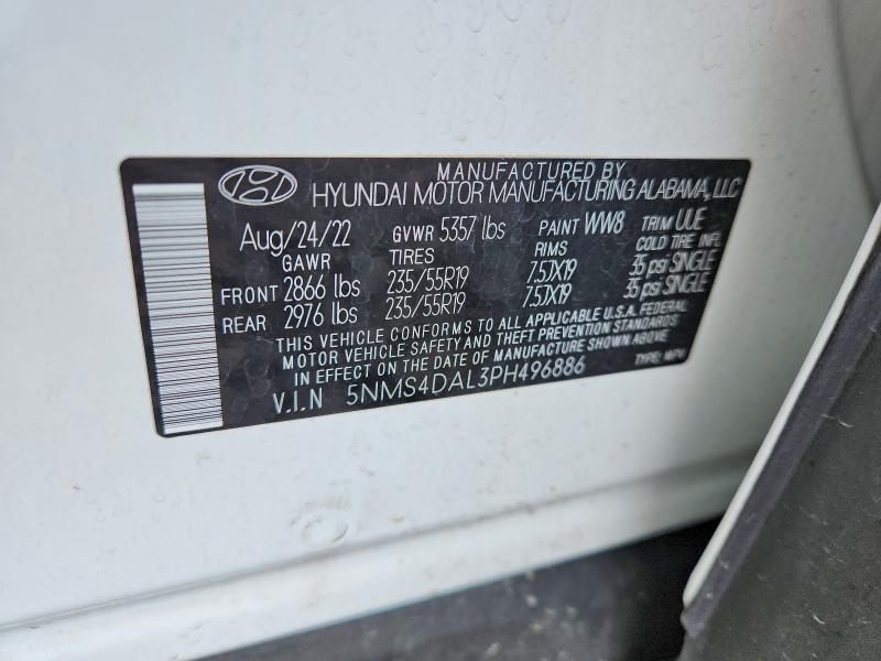 Продажа на аукционе авто 2023 Hyundai Santa Fe, vin: 5NMS4DAL3PH496886, номер лота: 59360046