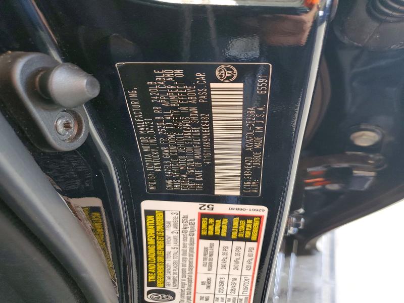 61911216 :رقم المزاد ، 4T1G11AK9MU608482 vin ، 2021 Toyota Camry مزاد بيع