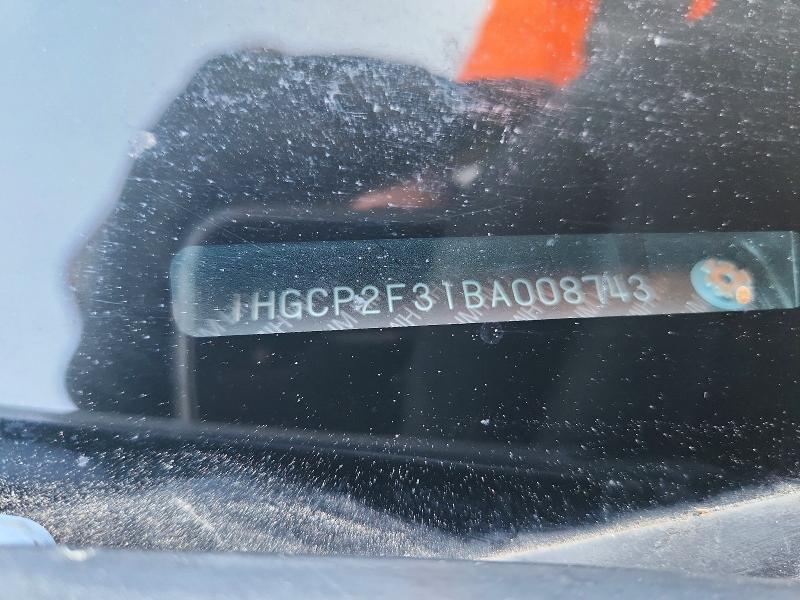 Продажа на аукционе авто 2011 Honda Accord, vin: 1HGCP2F31BA008743, номер лота: 61638306