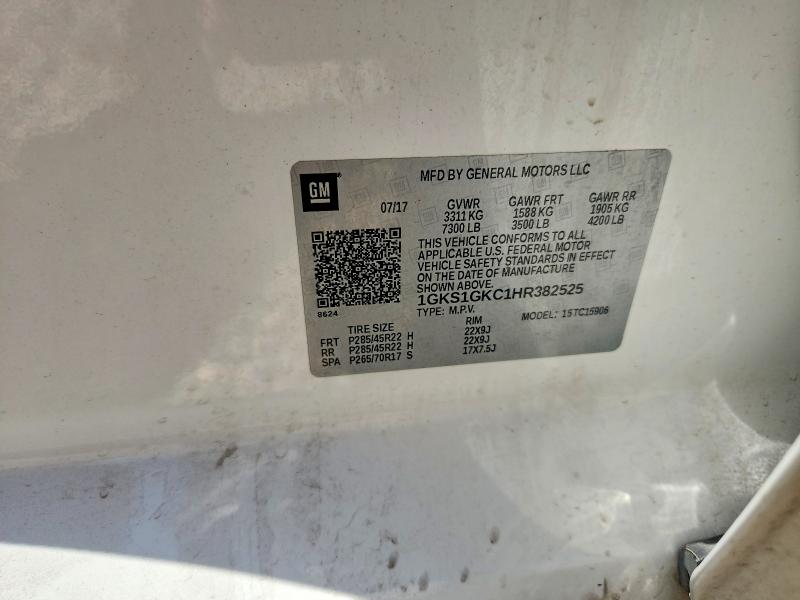 Продажа на аукционе авто 2017 Gmc Yukon Xl, vin: 1GKS1GKC1HR382525, номер лота: 62337436