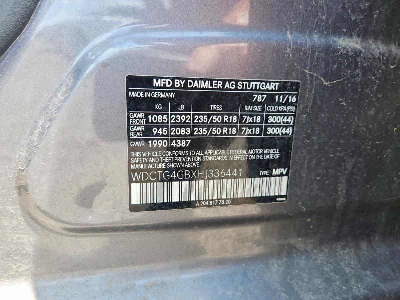 Продаж на аукціоні авто 2017 Mercedes-benz Gla, vin: WDCTG4GBXHJ336441, номер лоту: 59580626