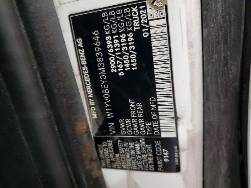Продаж на аукціоні авто 2021 Mercedes-benz Metris, vin: W1YV0BEY0M3839646, номер лоту: 60396596