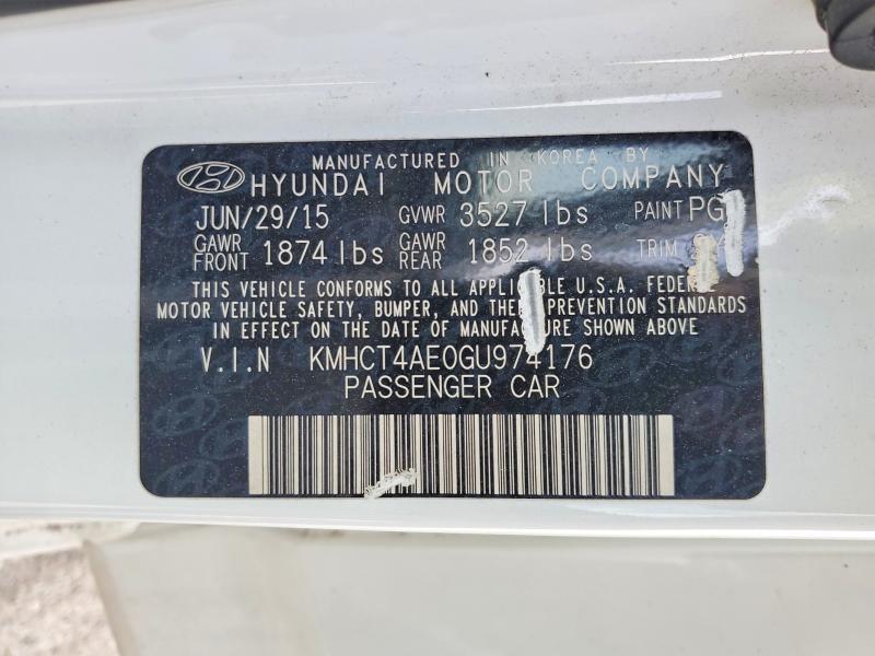 61791996 :رقم المزاد ، KMHCT4AE0GU974176 vin ، 2016 Hyundai Accent مزاد بيع