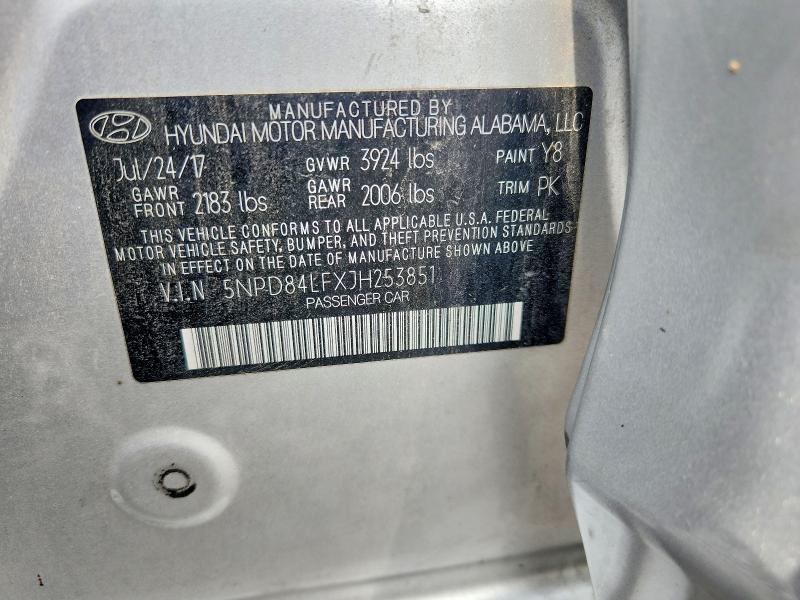 Продаж на аукціоні авто 2018 Hyundai Elantra, vin: 5NPD84LFXJH253851, номер лоту: 61540776