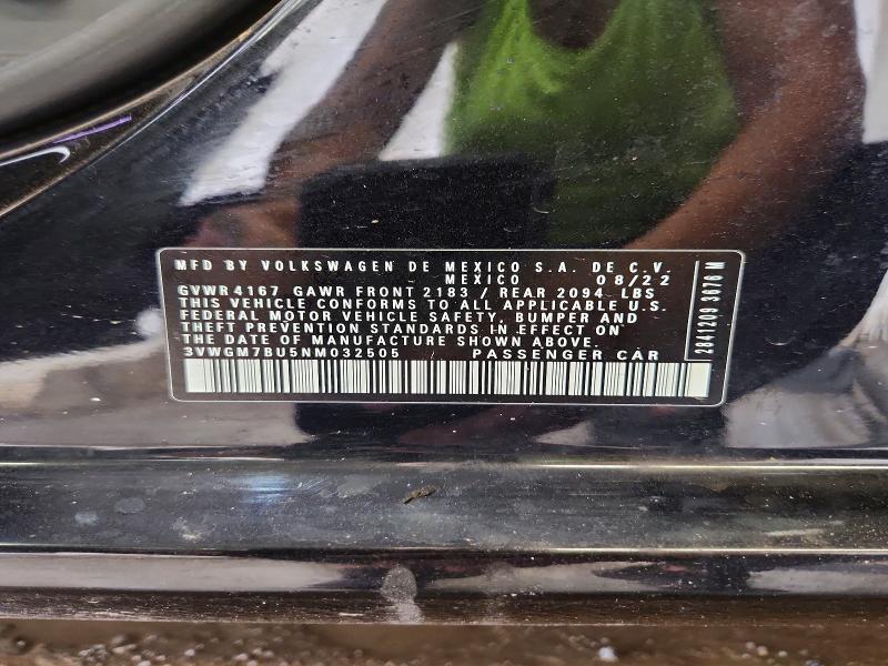 Продаж на аукціоні авто 2022 Volkswagen Jetta, vin: 3VWGM7BU5NM032505, номер лоту: 59321656