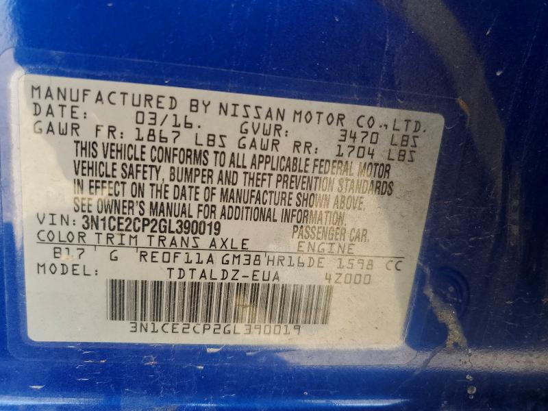 Продажа на аукционе авто 2016 Nissan Versa Note, vin: 3N1CE2CP2GL390019, номер лота: 60856466