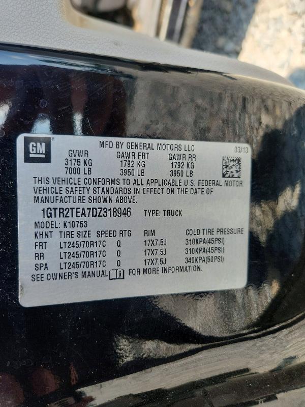 Продажа на аукционе авто 2013 Gmc Sierra, vin: 1GTR2TEA7DZ318946, номер лота: 59624056