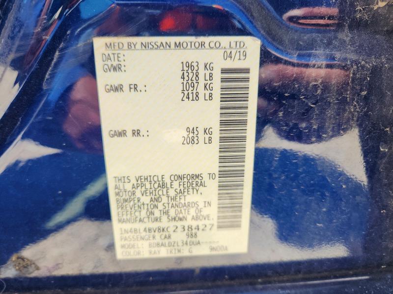 Продажа на аукционе авто 2019 Nissan Altima, vin: 1N4BL4BV8KC238427, номер лота: 63572576