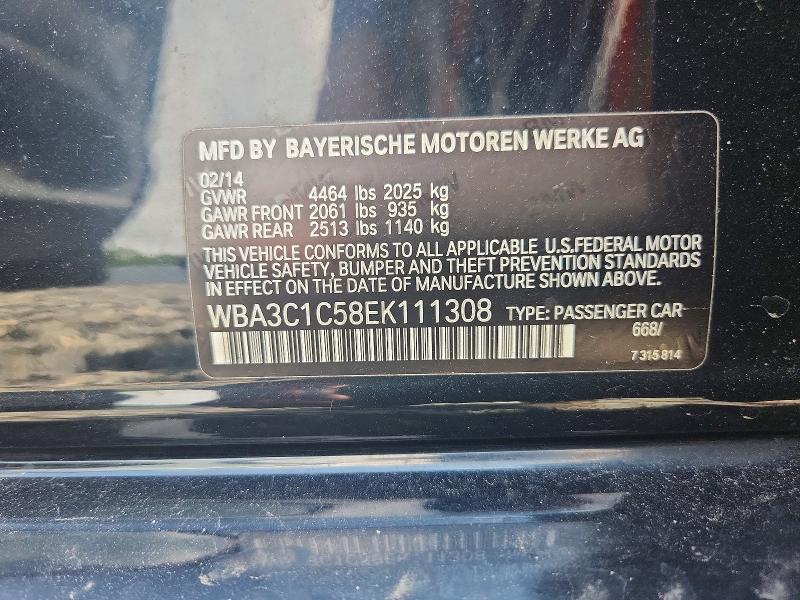 2014 Bmw 328 მანქანა იყიდება აუქციონზე, vin: WBA3C1C58EK111308, აუქციონის ნომერი: 62878236
