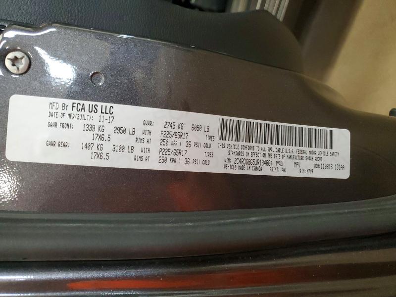Продажа на аукционе авто 2018 Dodge Grand Caravan, vin: 2C4RDGBG5JR134864, номер лота: 62216616