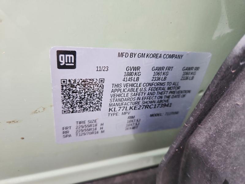 Aukcja sprzedaży 2024 Chevrolet Trax, vin: KL77LKE27RC173941, numer aukcji: 62535166