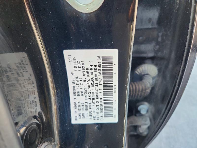 Aukcja sprzedaży 2017 Honda Accord, vin: 1HGCR2F80HA101817, numer aukcji: 59400056