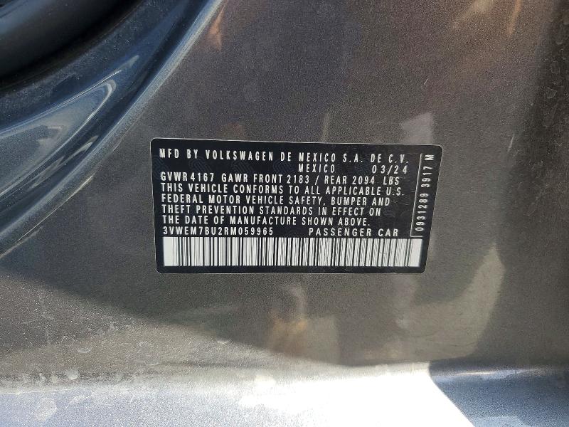 Aukcja sprzedaży 2024 Volkswagen Jetta, vin: 3VWEM7BU2RM059965, numer aukcji: 61759746