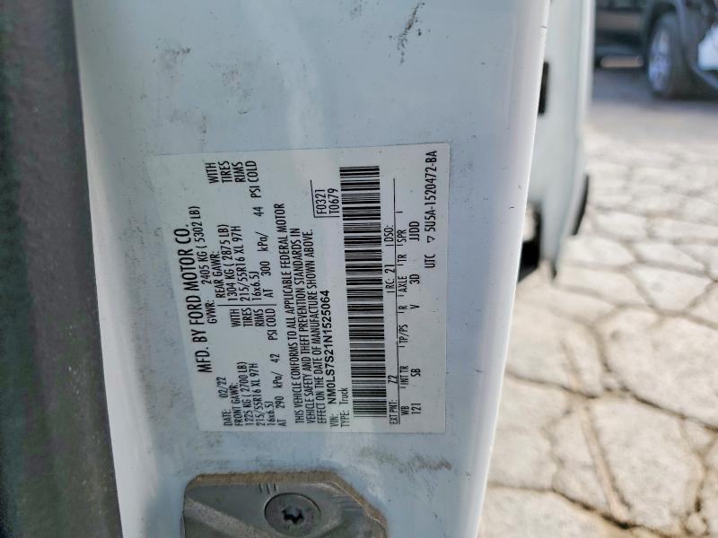 61688586 :رقم المزاد ، NM0LS7S21N1525064 vin ، 2022 Ford Transit Connect مزاد بيع