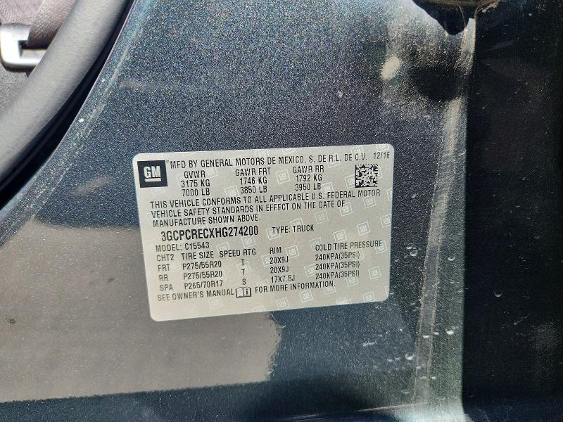 Продажа на аукционе авто 2017 Chevrolet Silverado, vin: 3GCPCRECXHG274200, номер лота: 63582446