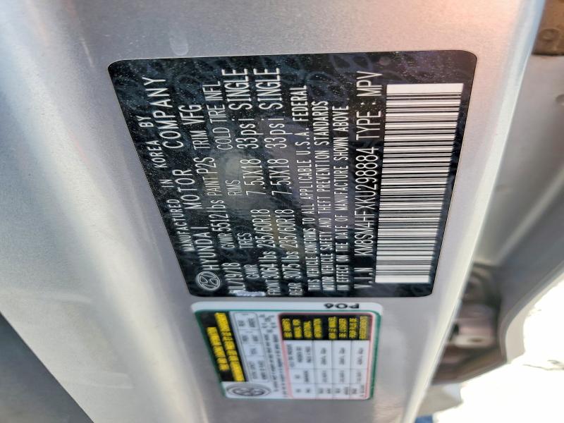 2019 Hyundai Santa Fe Xl მანქანა იყიდება აუქციონზე, vin: KM8SM4HFXKU298884, აუქციონის ნომერი: 63285176