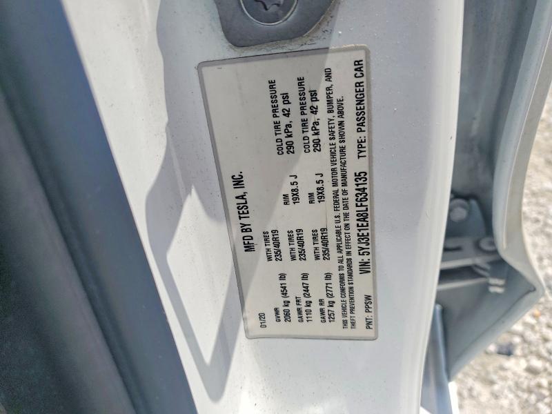 Продажа на аукционе авто 2020 Tesla Model 3, vin: 5YJ3E1EA8LF634135, номер лота: 60859736