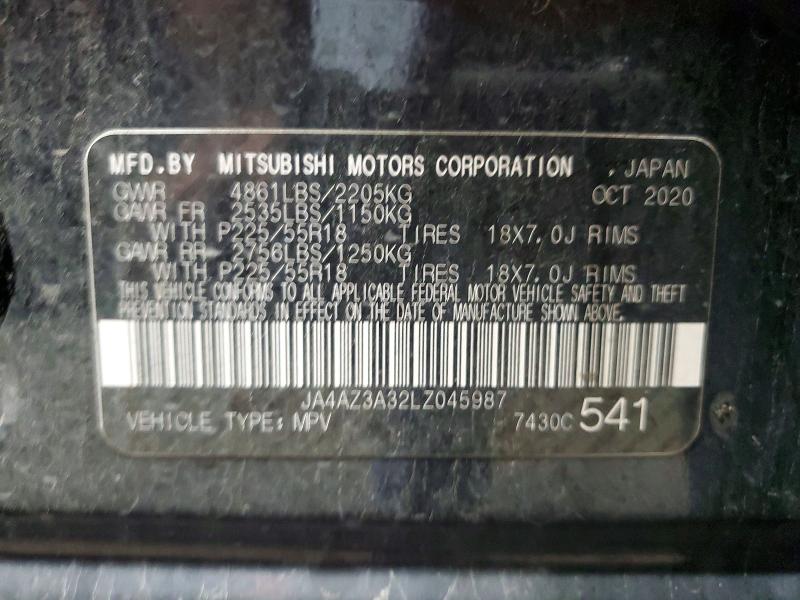 Продажа на аукционе авто 2020 Mitsubishi Outlander, vin: JA4AZ3A32LZ045987, номер лота: 76294275