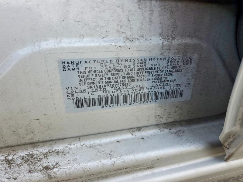 Aukcja sprzedaży 2019 Nissan Sentra, vin: 3N1AB7AP2KY378416, numer aukcji: 60925686