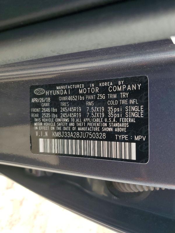 Aukcja sprzedaży 2018 Hyundai Tucson, vin: KM8J33A28JU750328, numer aukcji: 61681326
