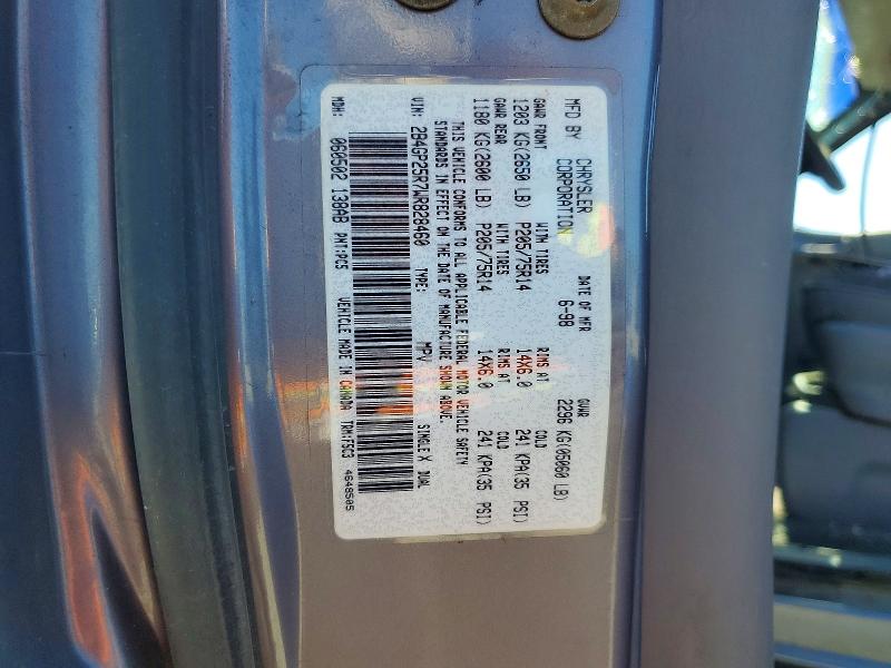 Продаж на аукціоні авто 1998 Dodge Caravan, vin: 2B4GP25R7WR828460, номер лоту: 63553076