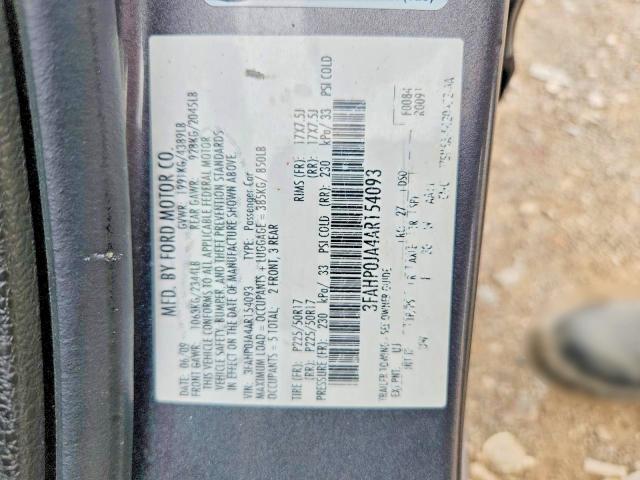 62508006 :رقم المزاد ، 3FAHP0JA4AR154093 vin ، 2010 Ford Fusion مزاد بيع