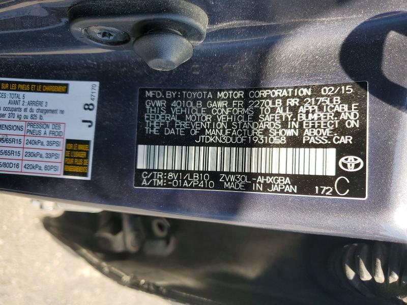 Продажа на аукционе авто 2015 Toyota Prius, vin: JTDKN3DU0F1931058, номер лота: 61795676