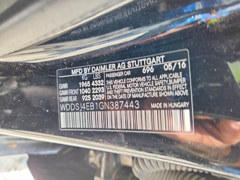 Aukcja sprzedaży 2016 Mercedes-benz Cla, vin: WDDSJ4EB1GN387443, numer aukcji: 60190716