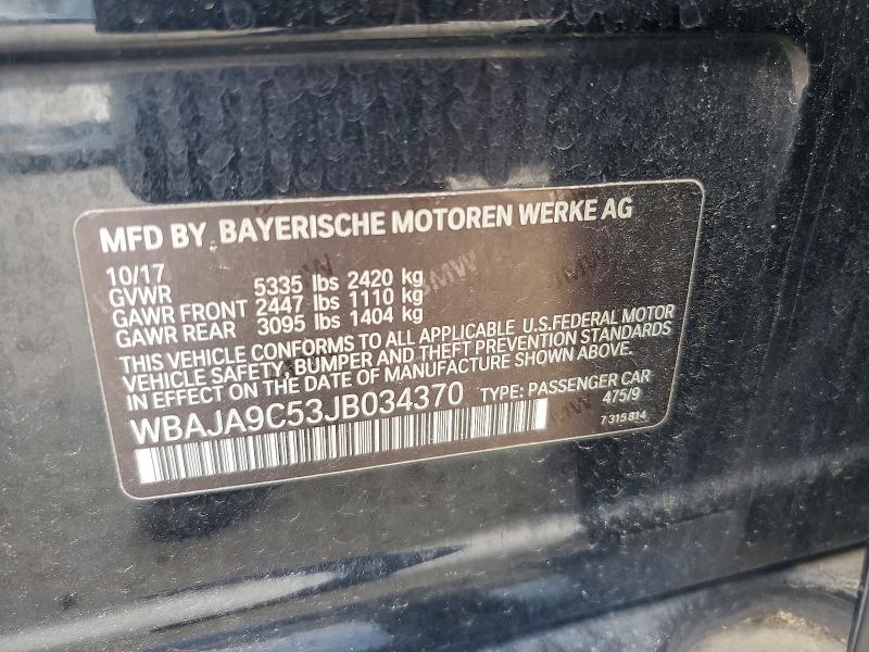 Aukcja sprzedaży 2018 Bmw 530e, vin: WBAJA9C53JB034370, numer aukcji: 59217056