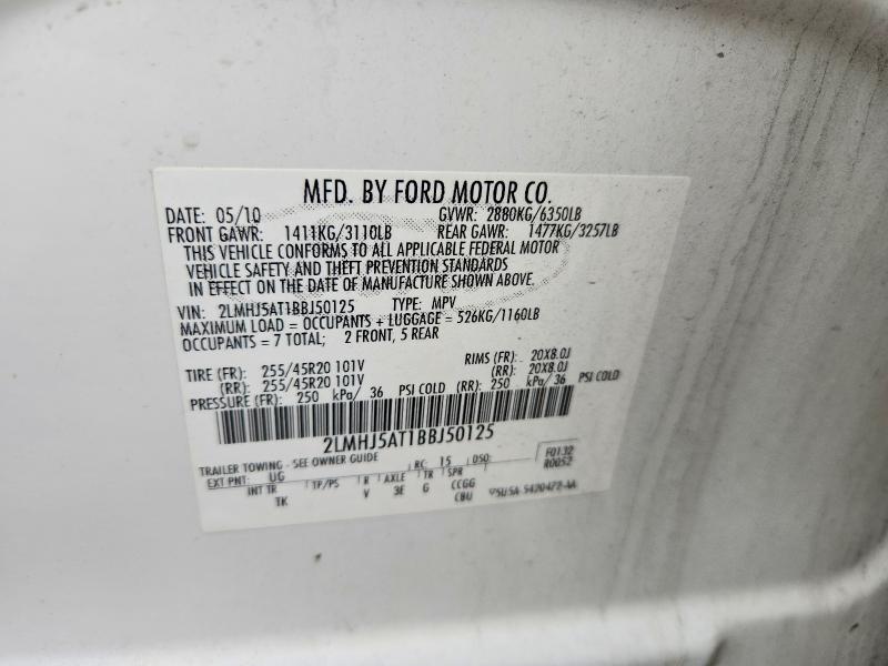 Aukcja sprzedaży 2011 Lincoln Mkt, vin: 2LMHJ5AT1BBJ50125, numer aukcji: 59858236
