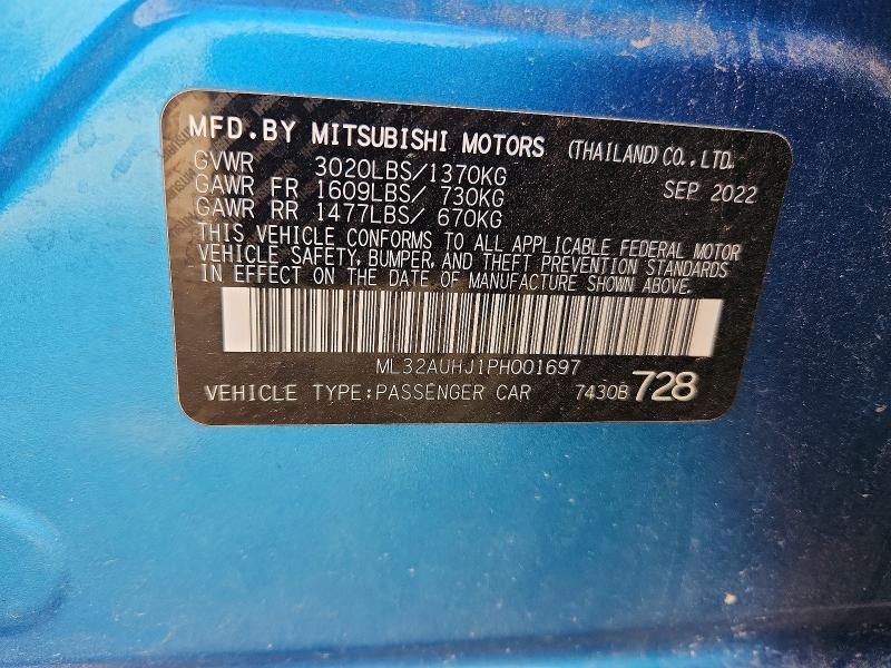 Aukcja sprzedaży 2023 Mitsubishi Mirage, vin: ML32AUHJ1PH001697, numer aukcji: 62122816