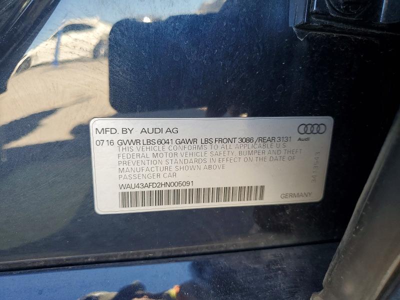 Продаж на аукціоні авто 2017 Audi A8, vin: WAU43AFD2HN005091, номер лоту: 62633266