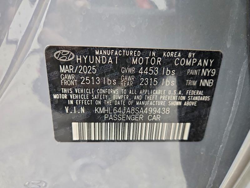 59847146 :رقم المزاد ، KMHL64JA8SA499438 vin ، 2025 Hyundai Sonata مزاد بيع
