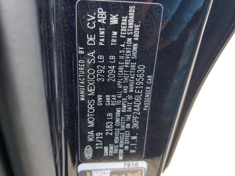 Продаж на аукціоні авто 2020 Kia Forte, vin: 3KPF24AD6LE195630, номер лоту: 60034206