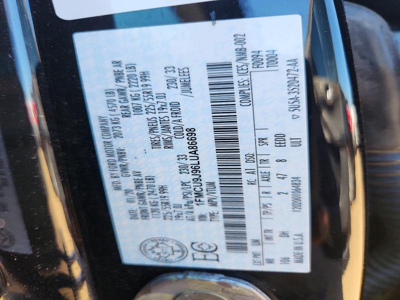 Продажа на аукционе авто 2020 Ford Escape, vin: 1FMCU9J96LUA86698, номер лота: 62605516