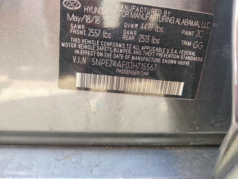 Aukcja sprzedaży 2018 Hyundai Sonata, vin: 5NPE24AF0JH715567, numer aukcji: 59225576