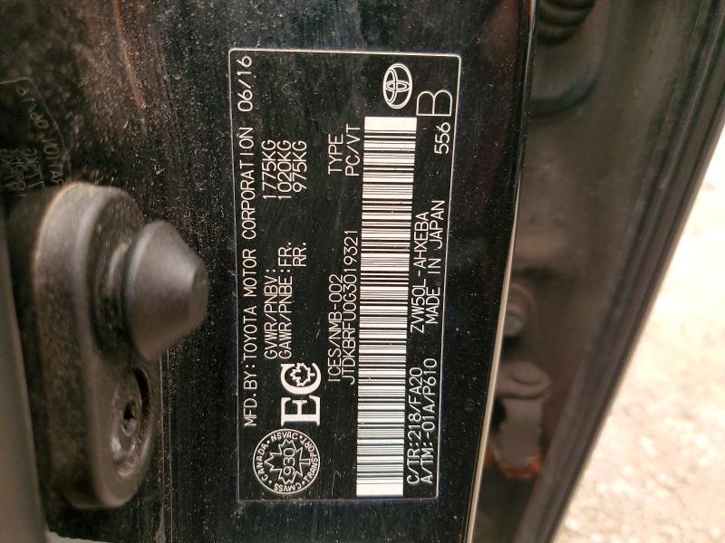 2016 Toyota Prius მანქანა იყიდება აუქციონზე, vin: JTDKBRFU0G3019321, აუქციონის ნომერი: 60789536