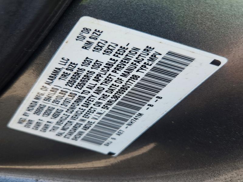 Продажа на аукционе авто 2009 Honda Odyssey, vin: 5FNRL38789B017788, номер лота: 61394626