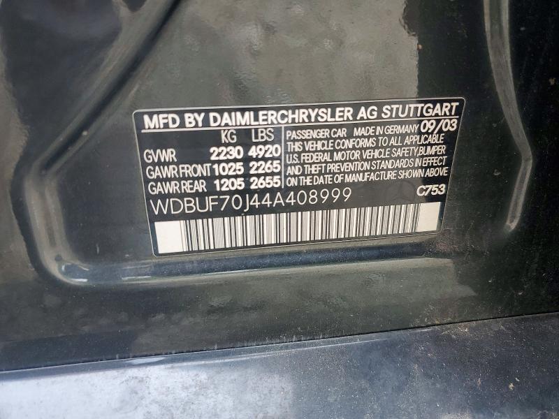 Продаж на аукціоні авто 2004 Mercedes-benz E, vin: WDBUF70J44A408999, номер лоту: 60407316