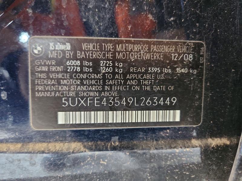 Aukcja sprzedaży 2009 Bmw X5, vin: 5UXFE43549L263449, numer aukcji: 59879856