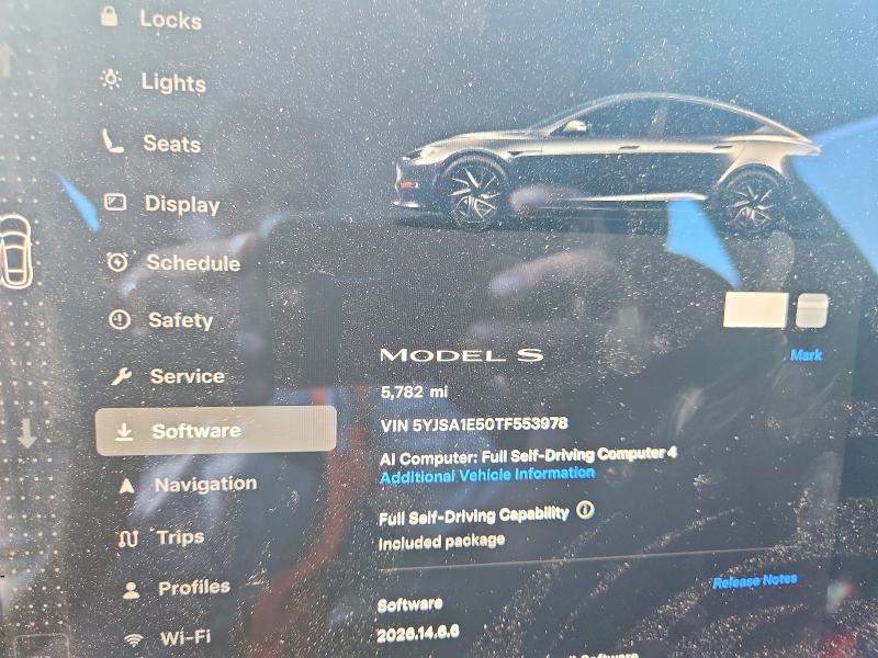 Auction sale of the 2026 Tesla Model S, vin: 5YJSA1E50TF553978, lot number: 59584136