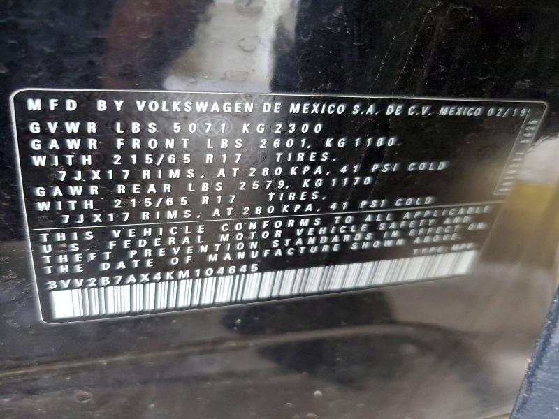 Продажа на аукционе авто 2019 Volkswagen Tiguan, vin: 3VV2B7AX4KM104645, номер лота: 60270366