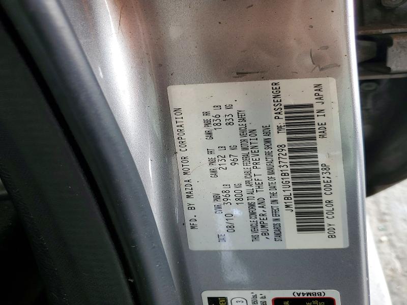 Aukcja sprzedaży 2011 Mazda 3, vin: JM1BL1UG1B1377298, numer aukcji: 63002206